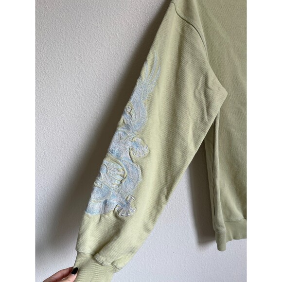 MAHARISHI Cyborg Dragon Organic Crew Sweater in Aurora Olive Size SMALL - Picture 5 of 7